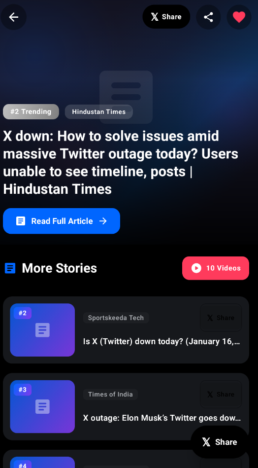 Trending App - Settings